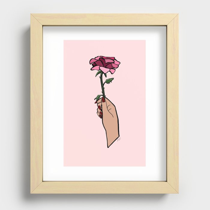 Hand Rose Recessed Framed Print