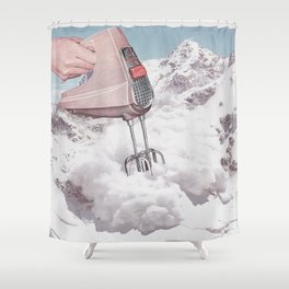 Doris Whisker II - Avalanche Whipped Cream Mountain Shower Curtain