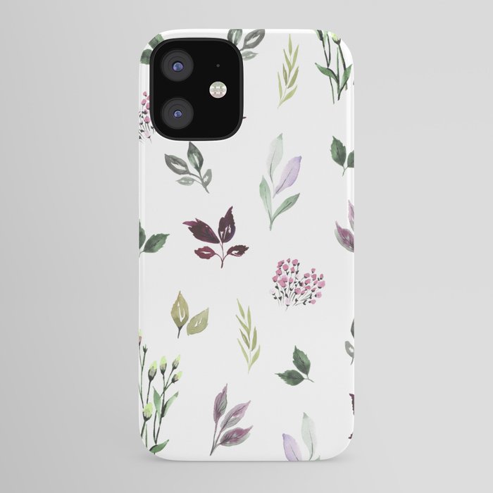 Tiny watercolor leaves iPhone Case