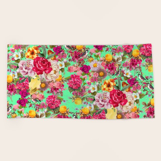 Floral Pattern Beach Towel