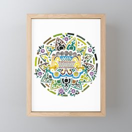 Folk Sunshine Flower  Framed Mini Art Print