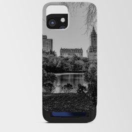 Autumn Fall in Central Park in New York City black and white iPhone Card Case