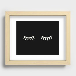 Eyelashes | Black & White Sleeping Eyes Recessed Framed Print