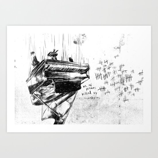 Piano Death Art Print