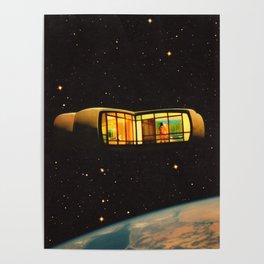 Space Pod - Retro-Futuristic Space House Vintage Collage Art Poster