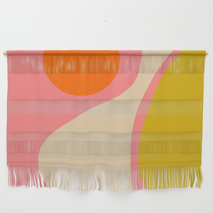 abstract composition modern blush pink Wall Hanging