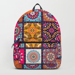 Azulejo mandala floral #5 Backpack