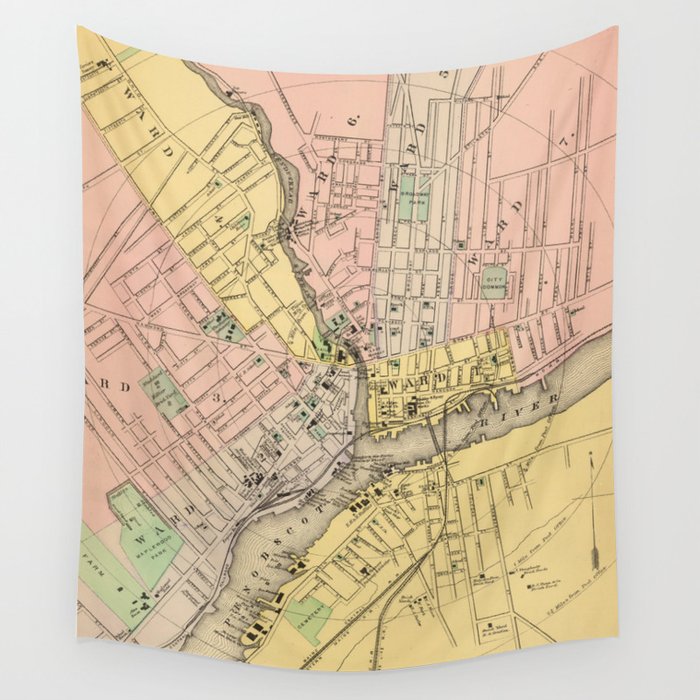Vintage Map of Bangor ME (1894) Wall Tapestry
