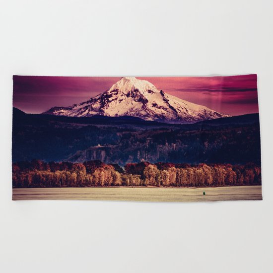 Mt Hood on Columbia River Beach Towel