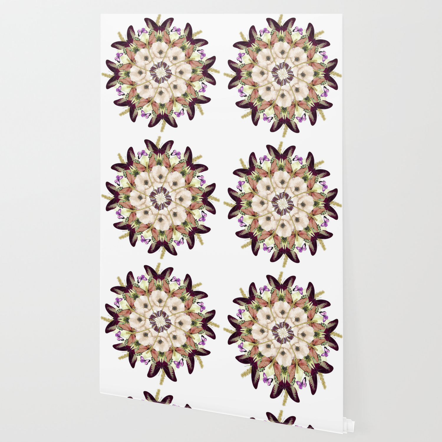 Vintage Butterflies Mandala Wallpaper By Burenkaua Society6