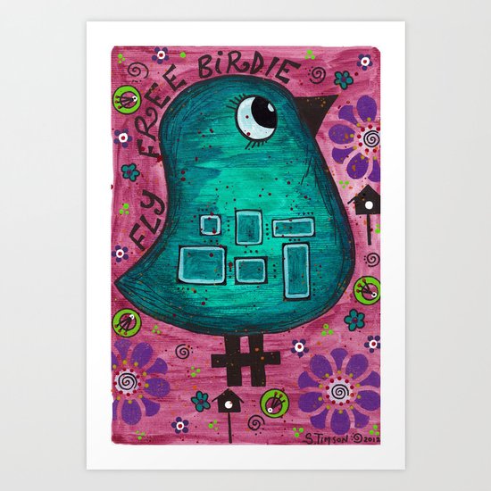 Fly free birdie Art Print