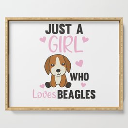 Just A Girl who Loves Beagles - Sweet Beagle Dog Serving Tray