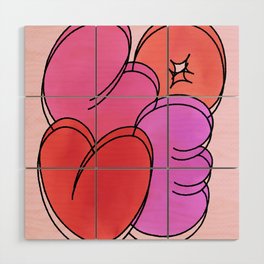 Love Retro Cute Lettering Pink Aestheticdfggf Wood Wall Art