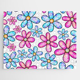 Doodle Spring Flower Pattern 03 Jigsaw Puzzle