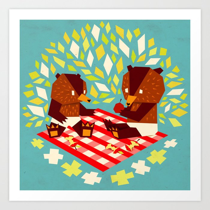 Discover the motif PICKNICK BEARS by Yetiland as a print at TOPPOSTER