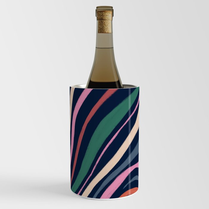 Colorful zebra stripes on black Wine Chiller