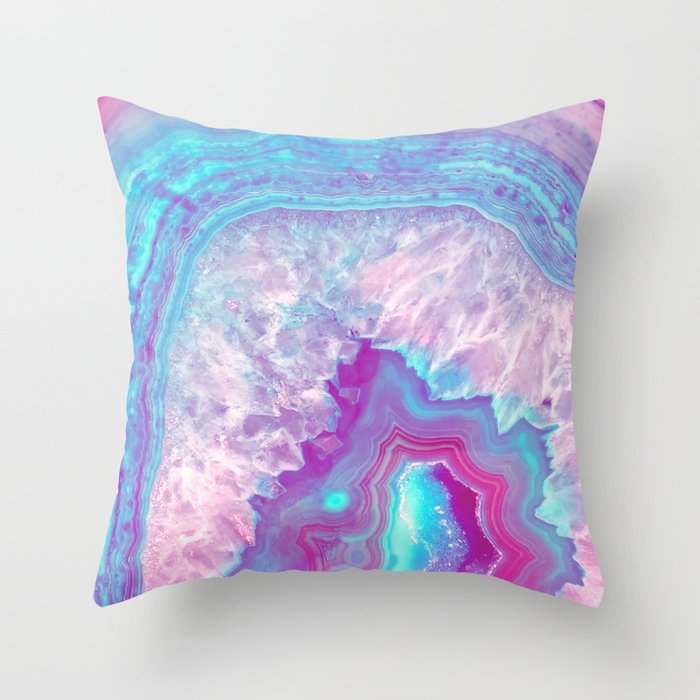Agate Neon Throw Pillow
