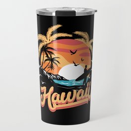 Hawaii Beach Hawaiian Vacation Surfers Travel Mug