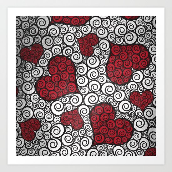 Hearts are Wild (Distressed) Art Print