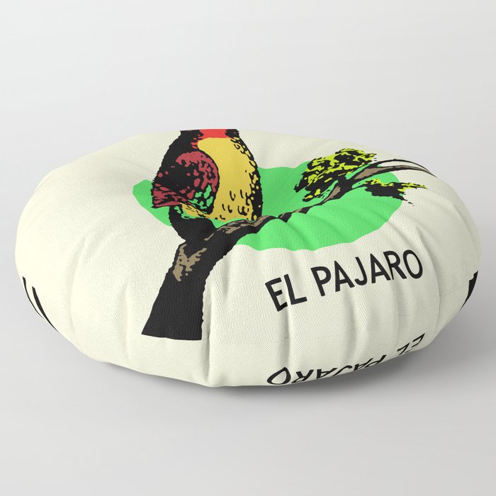El Pajaro Mexican Loteria Card Floor Pillow