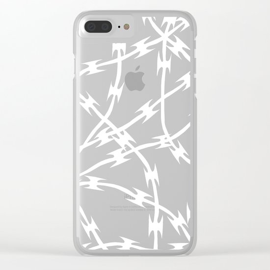 Blue Barb Clear iPhone Case