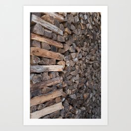  The Texture of Wood | Stacked Wood for the Fireplace | Preparation for Winter Art Print