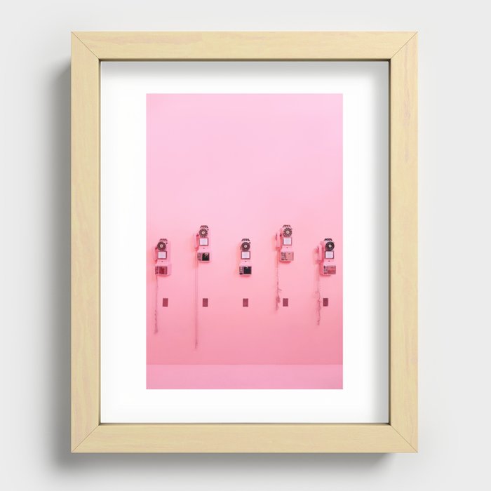 Pink Phones Recessed Framed Print