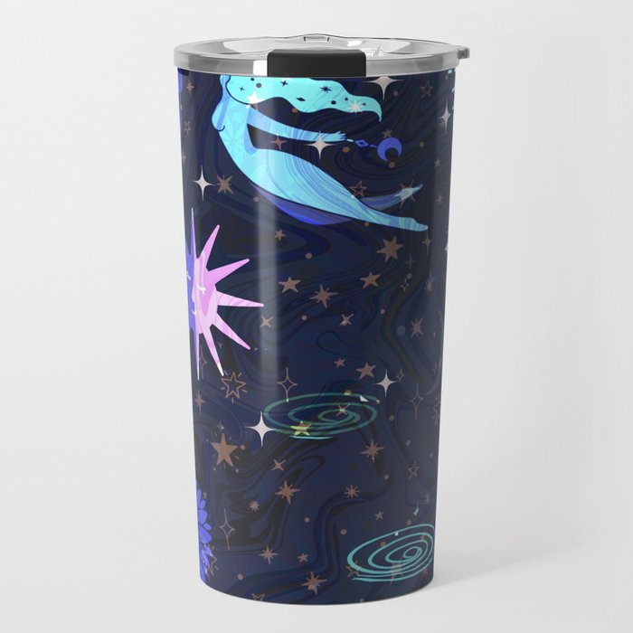 Cosmic goddess blue glow  Travel Mug