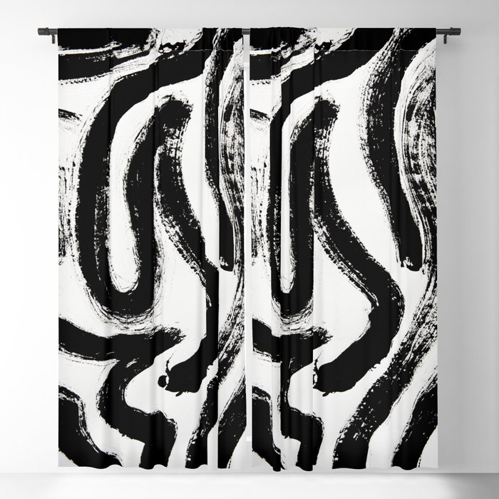 Black and White Abstract Pattern 1: A minimal black and white pattern by Alyssa Hamilton Art Blackout Curtain