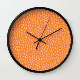 Pink and Orange Polka Dot Spots Pattern (pink/orange) Wall Clock