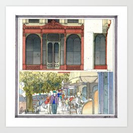 Filmore Street Shopfronts Art Print