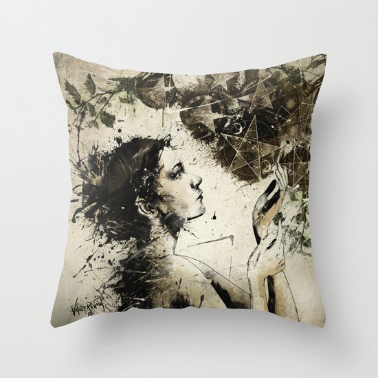 7 of Pentacles Throw Pillow