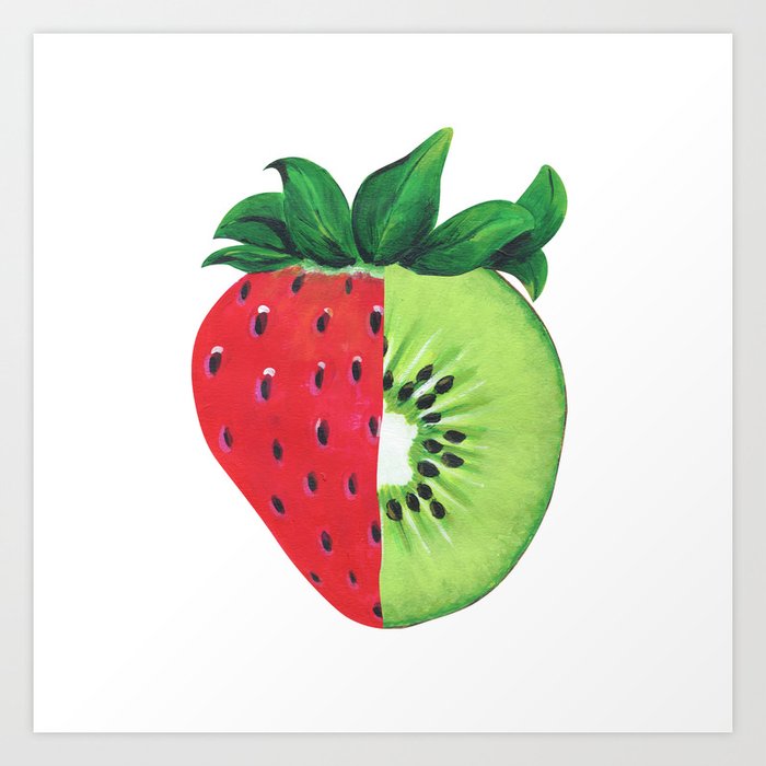 Strawberry Kiwi Art Print