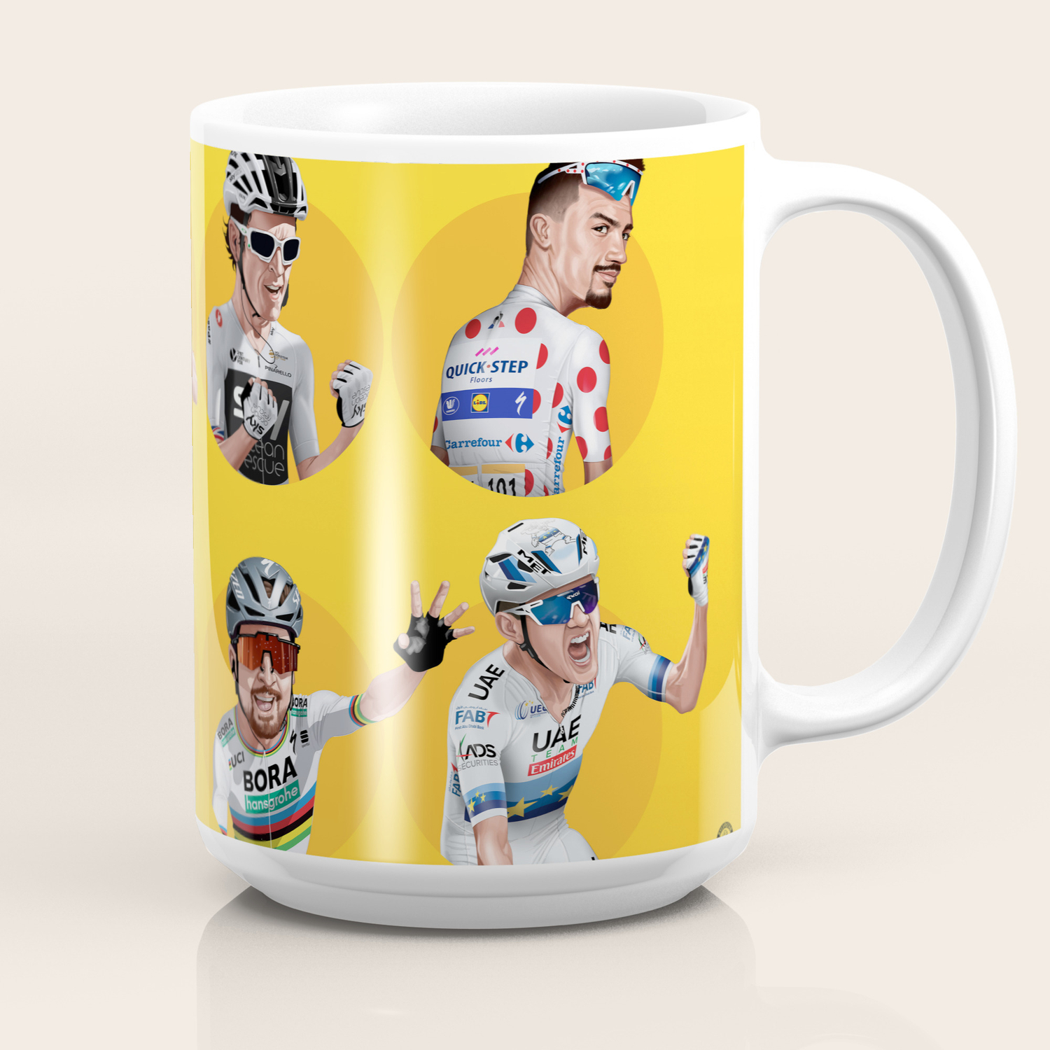 Tour De France 2018 Caricatures Coffee Mug By Sylvrstarrillustration Society6