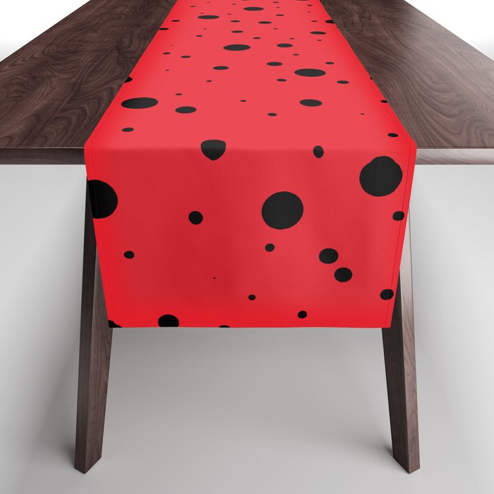 Ladybug Polka Dot Spots Pattern (red/black) Table Runner