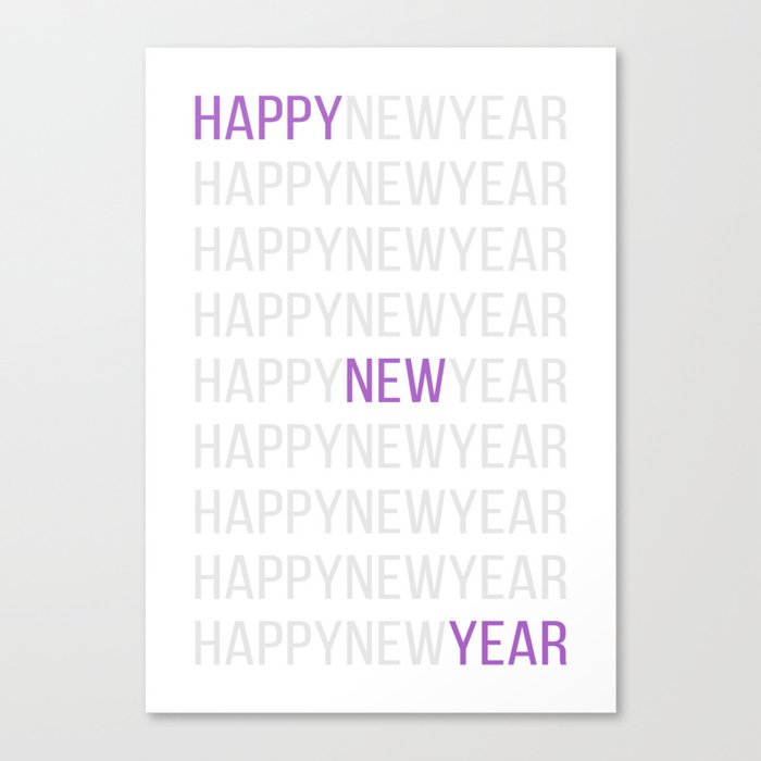Happy New Year (Purple) Canvas Print