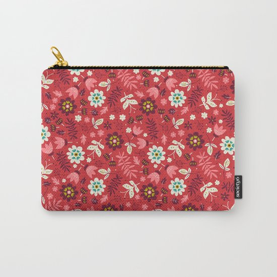 Fresh Blossoms (Reds) Carry-All Pouch