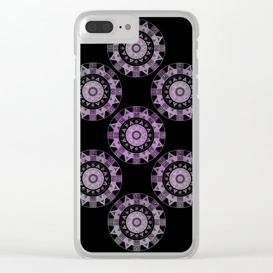 Ethnic mandalas in purple Clear iPhone Case