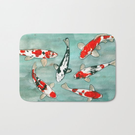 Le ballet des carpes koi Bath Mat