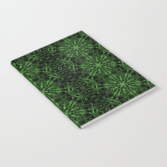 Liquid Light Series 11 ~ Green Abstract Fractal Pattern Notebook