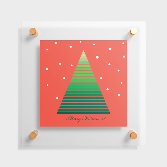 Christmas greeting card with stylized Christmas tree Floating Acrylic Print