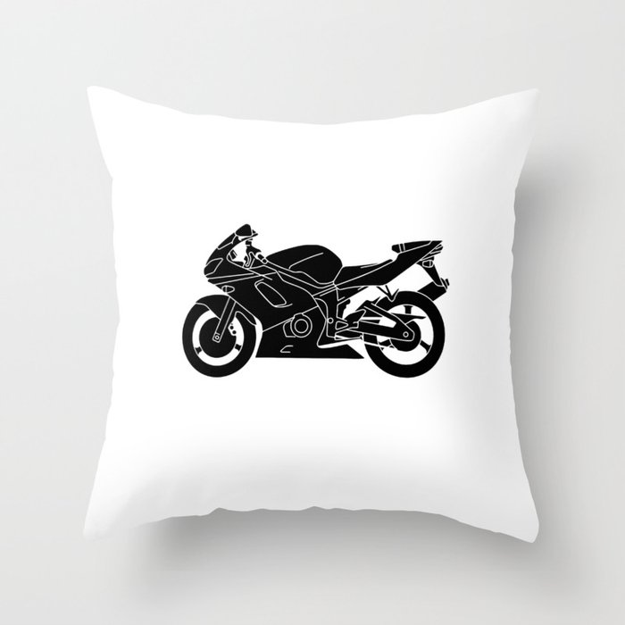 Motorcycle Silhouette. Throw Pillow