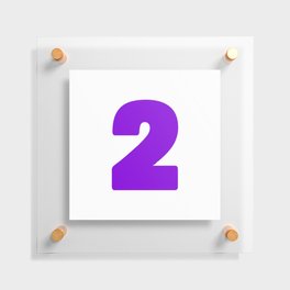2 (Violet & White Number) Floating Acrylic Print