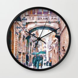 Carrer del Bisbe - Barcelona Wall Clock