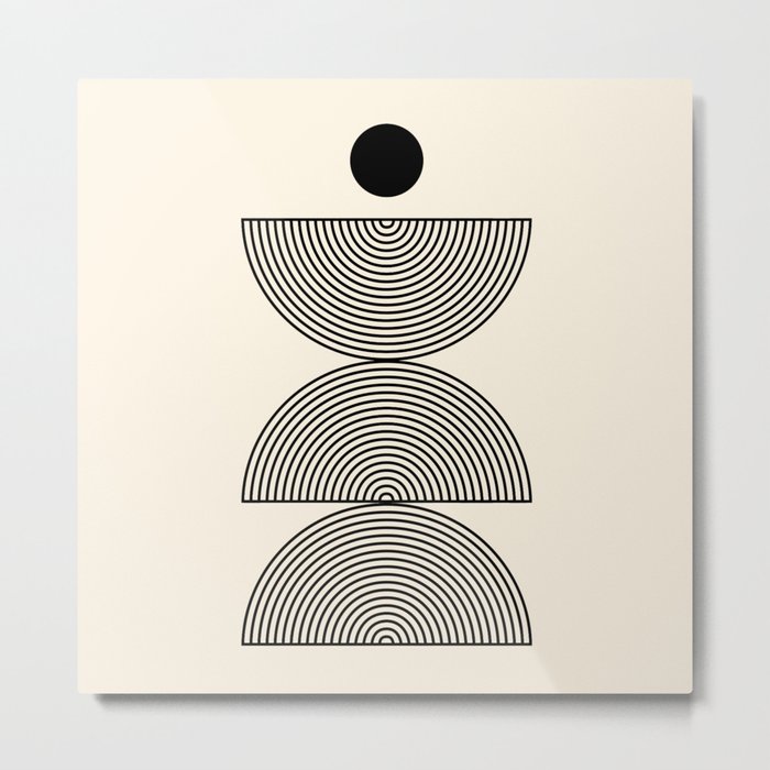 Abstraction_NEW_SUN_CIRCLE_LINE_POP_ART_Minimalism_038B Metal Print