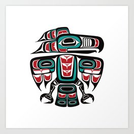 Haida Tlingit Native Raven Totem Art Print