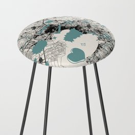 Thessaloniki, Greece - City Map Collage Counter Stool