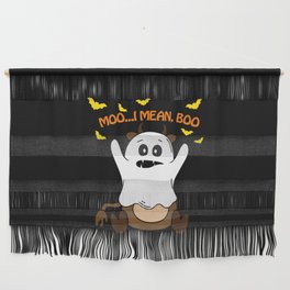 Ghost Cow Moo I Mean Boo Funny Halloween Wall Hanging