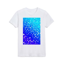 Aqua to Blue Wire-frame Geometric Triangles Pattern Design  Kids T Shirt