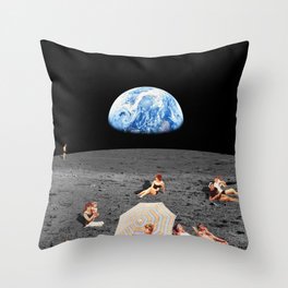 Moon beach Throw Pillow